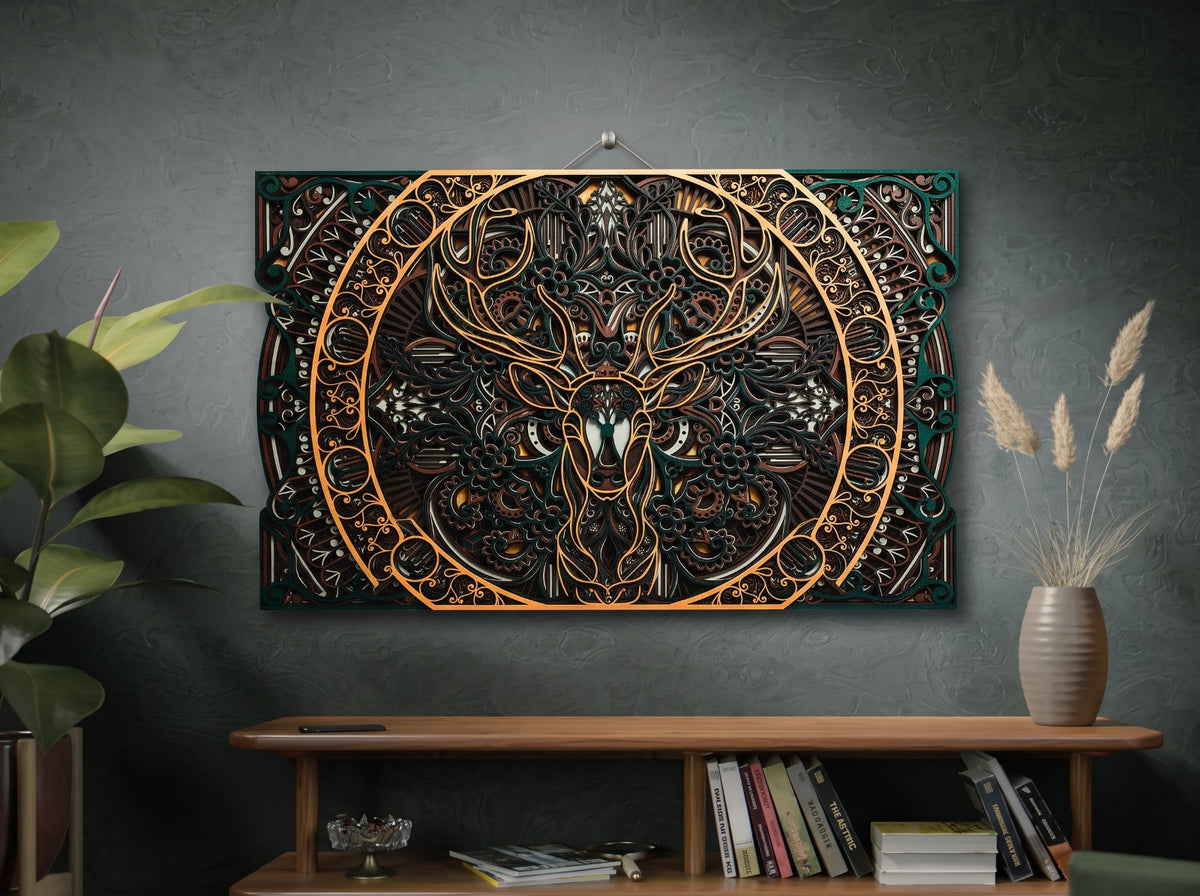 9-Layer Premium 3D Deer Wall Art