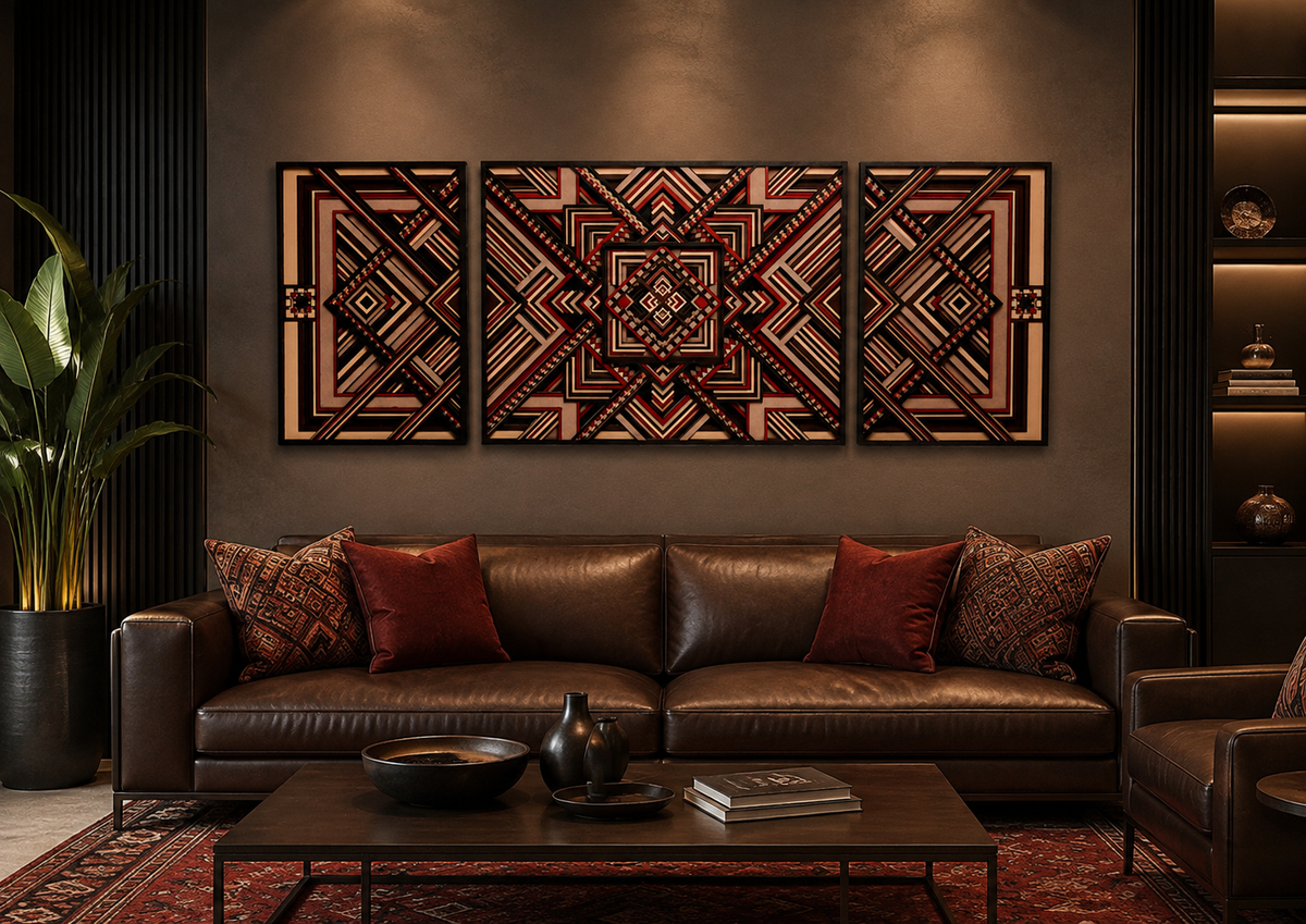9-Layer Premium 3D Geometric 3-Piece Wall Art