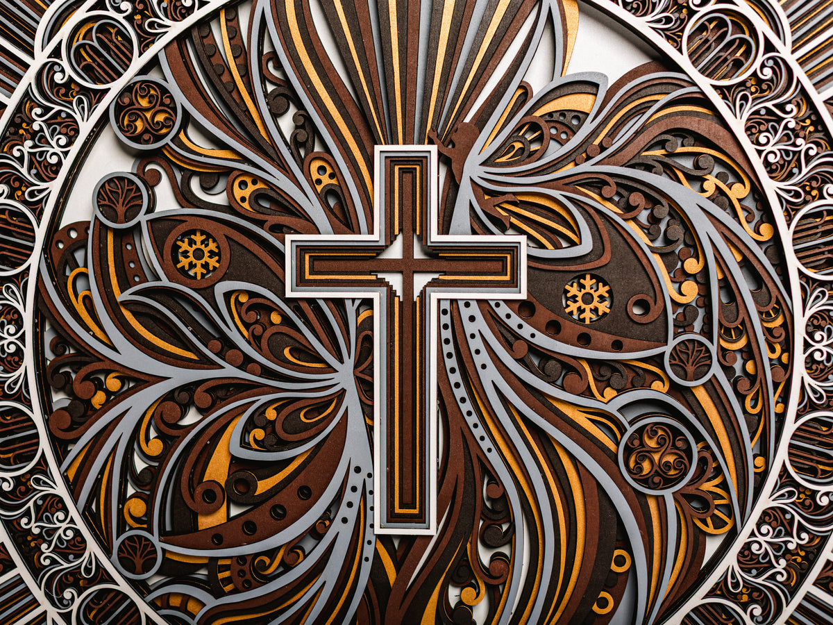 9-Layer Premium 3D Cross Wall Art