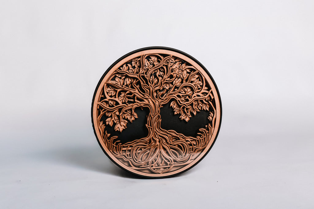 Round Coffee Table – 6-Layer Tree of Life Design – Premium Décor