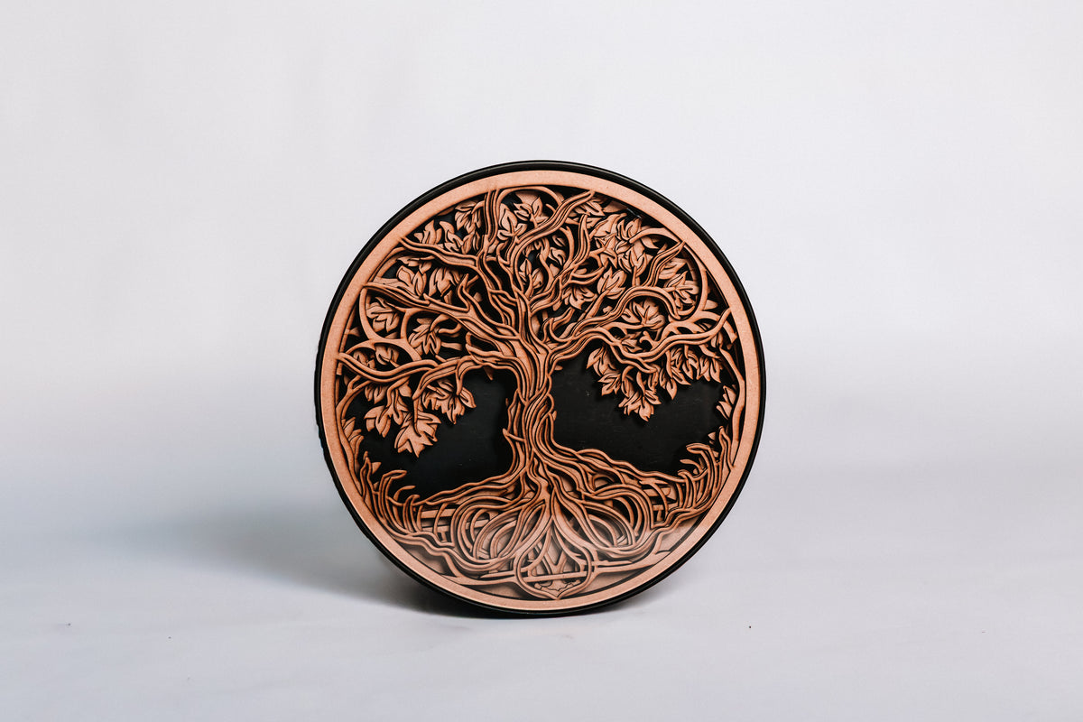 Round Coffee Table – 6-Layer Tree of Life Design – Premium Décor