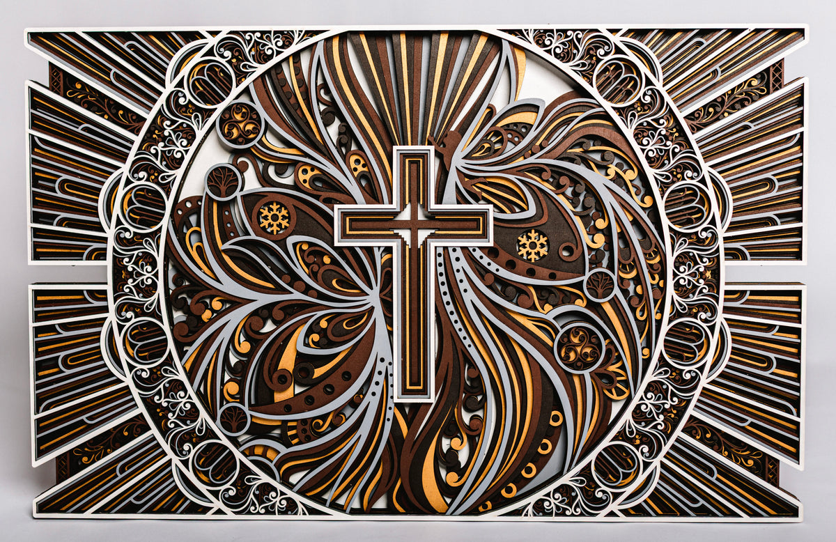 9-Layer Premium 3D Cross Wall Art