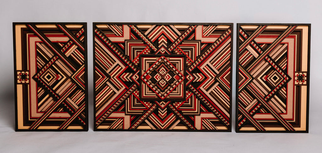 9-Layer Premium 3D Geometric 3-Piece Wall Art