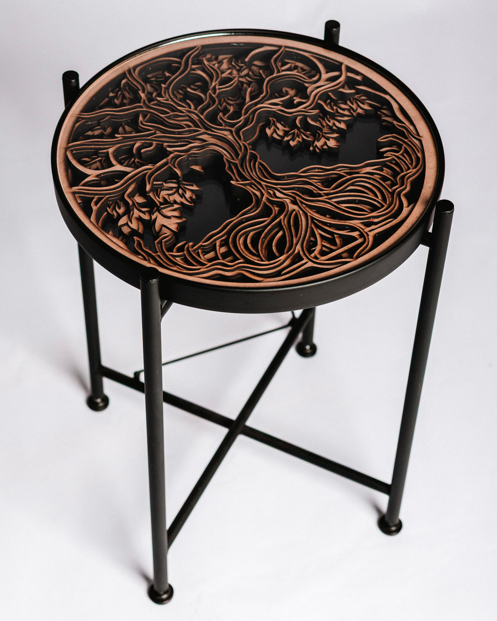 Round Coffee Table – 6-Layer Tree of Life Design – Premium Décor