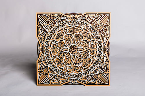6-Layer Premium 3D Square Floral Wall Art